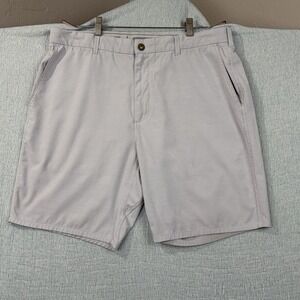 Johnnie-O Chino Shorts Mens 36 Stone Gray Golf Performance Camp Preppy 8" inseam
